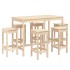 Mesa y taburetes altos jardín 7 piezas madera maciza de