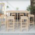 Mesa y taburetes altos jardín 7 piezas madera maciza de