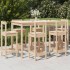 Set de mesa y taburetes altos jardín 7 pzas madera maciza