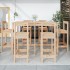 Set de mesa y taburetes altos jardín 7 pzas madera maciza