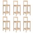 Set de mesa y taburetes altos jardín 7 pzas madera maciza