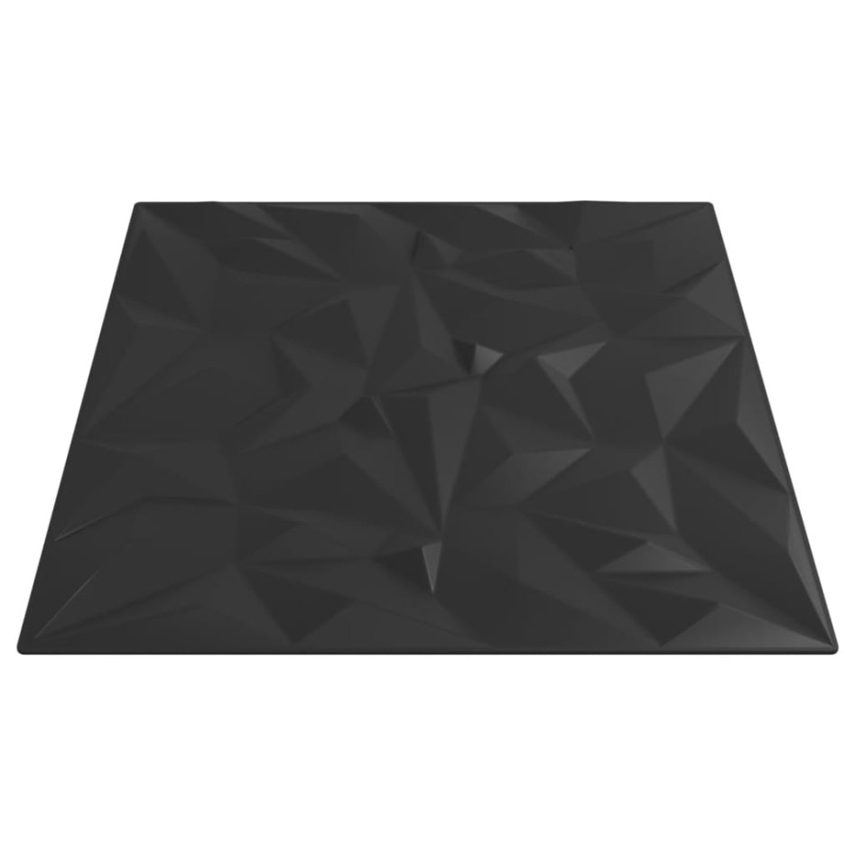 Paneles de pared 48 uds XPS amatista negro 50x50 cm 12