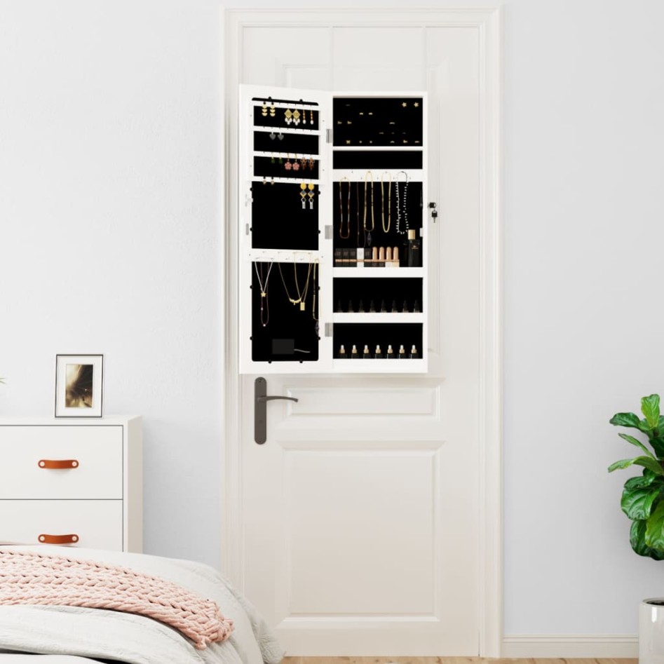 Espejo con joyero y luces LED para pared