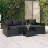 Set de muebles de jardín 2 pzas y cojines ratán sintético