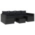 Set de muebles de jardín 2 pzas y cojines ratán sintético