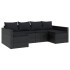 Set de muebles de jardín 2 pzas y cojines ratán sintético
