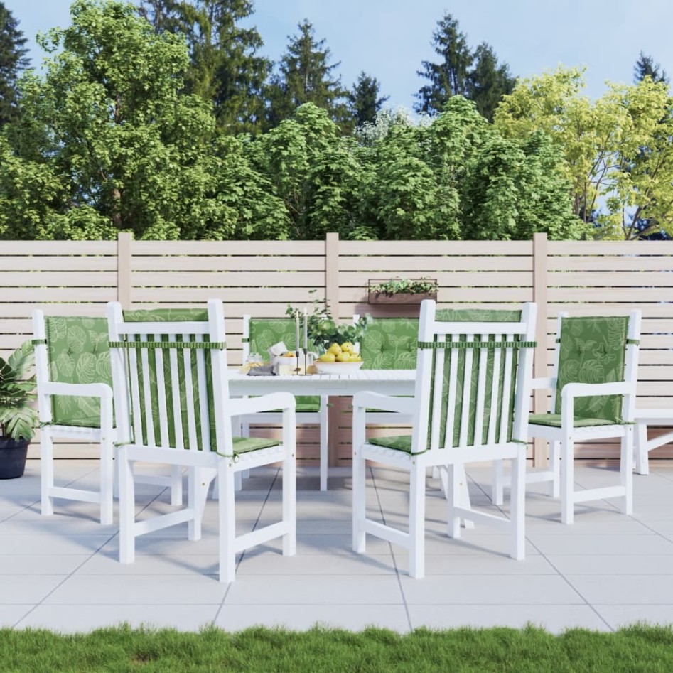 Cojines de silla de respaldo bajo 6 uds tela estampado de