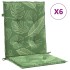 Cojines de silla de respaldo bajo 6 uds tela estampado de