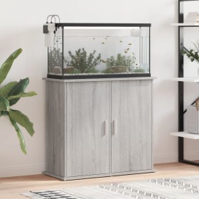 Soporte para acuario madera ingeniería gris Sonoma 81x36x73