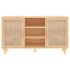 Aparador marrón madera pino maciza y ratán natural 105x30x60