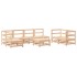 Juego de muebles de jardín 8 piezas madera maciza de