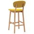 Taburetes de cocina 2 unidades tela amarillo