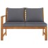 Banco de jardín madera de acacia y cojines gris oscuro 114,5
