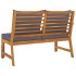Banco de jardín madera de acacia y cojines gris oscuro 114,5