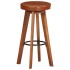 Taburetes de cocina 2 uds cuero auténtico madera maciza