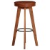 Taburetes de cocina 2 uds cuero auténtico madera maciza