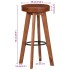 Taburetes de cocina 2 uds cuero auténtico madera maciza