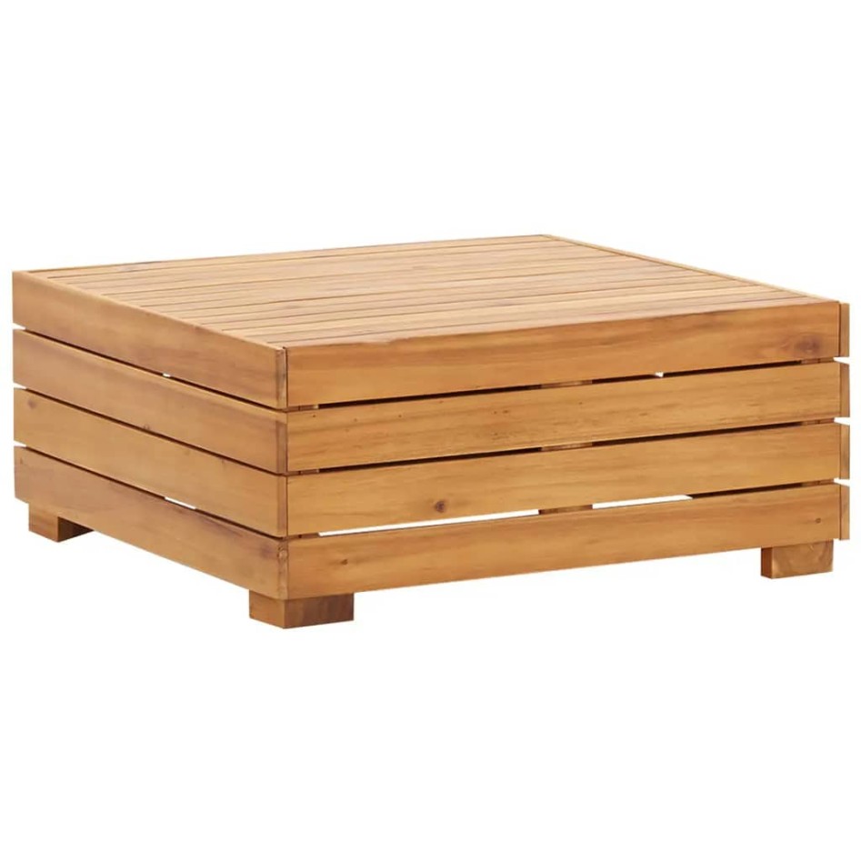 Mesa de jardin y reposapiés con cojin y de madera maciza