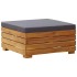 Mesa de jardin y reposapiés con cojin y de madera maciza