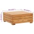 Mesa de jardin y reposapiés con cojin y de madera maciza