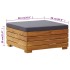 Mesa de jardin y reposapiés con cojin y de madera maciza