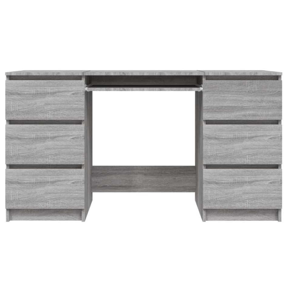 Escritorio de madera contrachapada gris Sonoma 140x50x77
