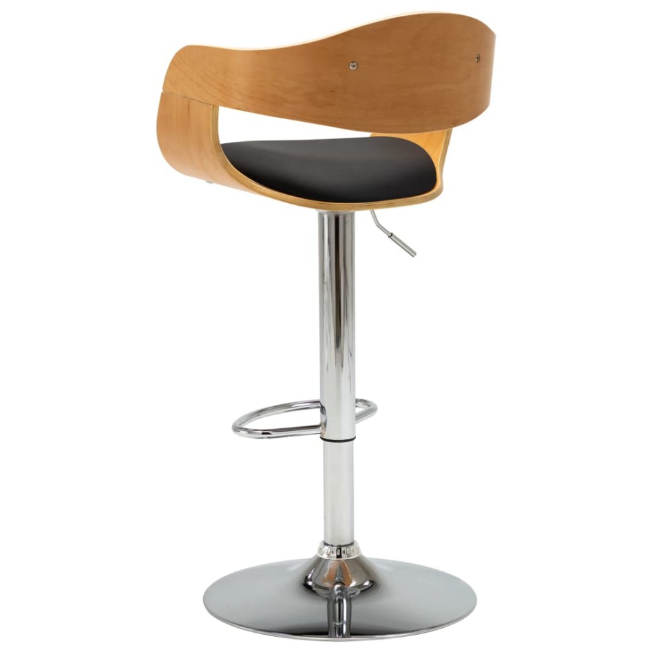 Taburete de cocina de madera curvada y cuero sintético
