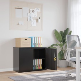 Armario archivador de acero negro 90x40x70