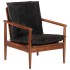 Sillón madera maciza acacia y cuero auténtico
