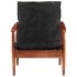 Sillón madera maciza acacia y cuero auténtico