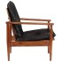 Sillón madera maciza acacia y cuero auténtico