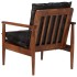 Sillón madera maciza acacia y cuero auténtico