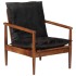 Sillón madera maciza acacia y cuero auténtico