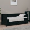 Sofá cama madera maciza de pino negro 90x190 cm