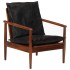 Sillón madera maciza acacia y cuero auténtico