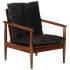 Sillón madera maciza acacia y cuero auténtico
