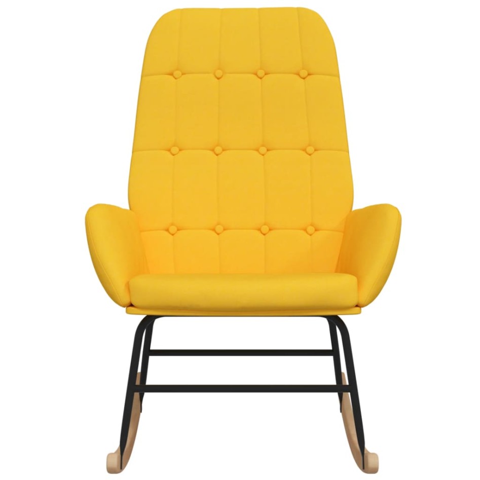 Silla mecedora de tela amarillo