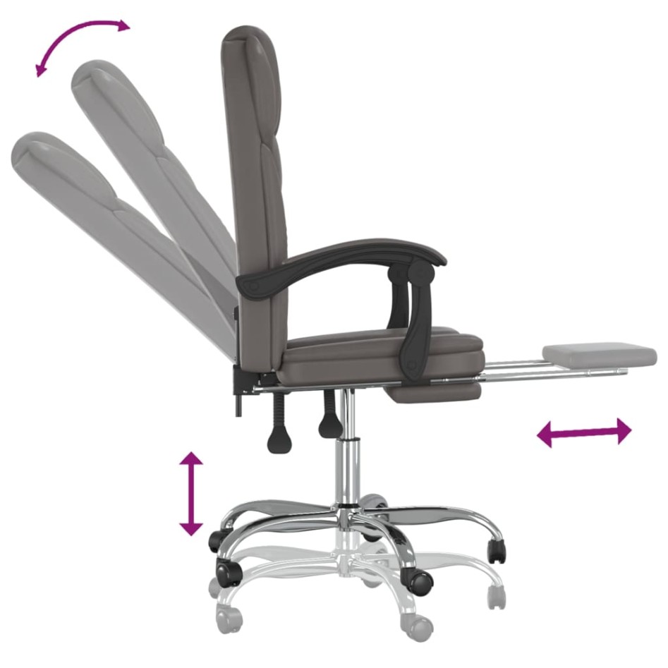 Silla de oficina reclinable cuero sintético