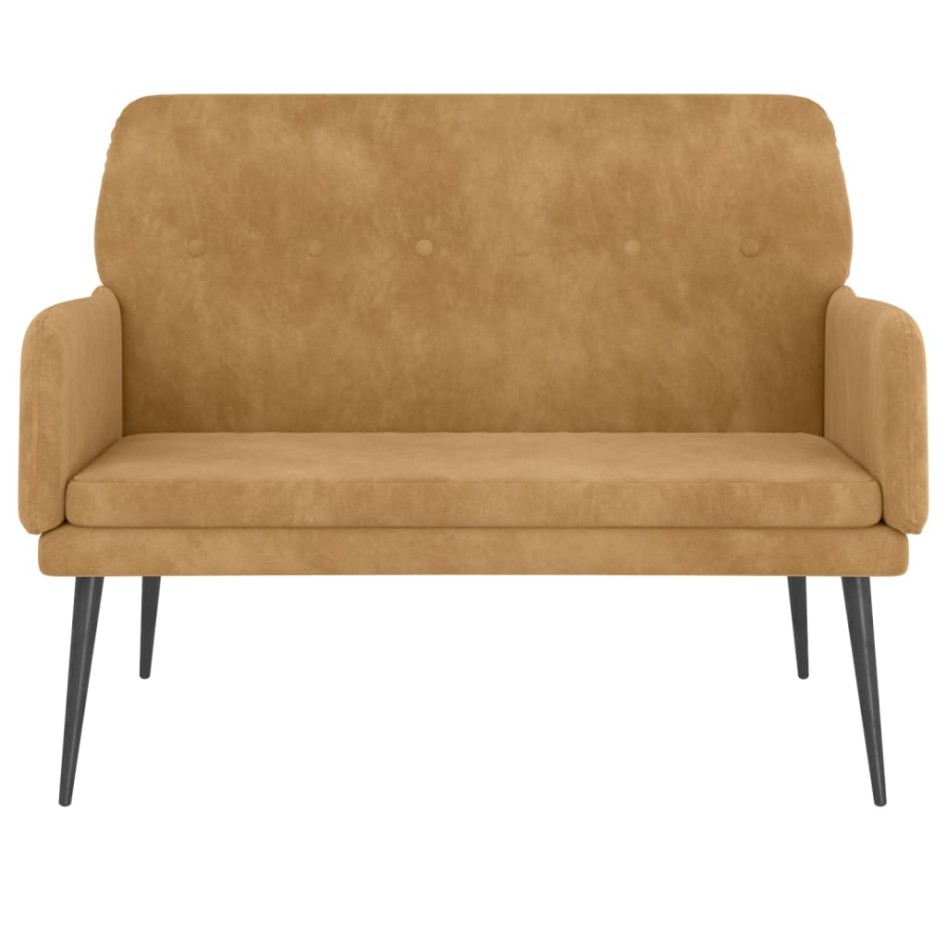 Banco de terciopelo marrón 108x79x79