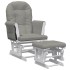 Sillón de lactancia con taburete tela gris