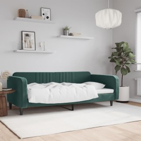 Sofá cama sin colchón terciopelo verde oscuro