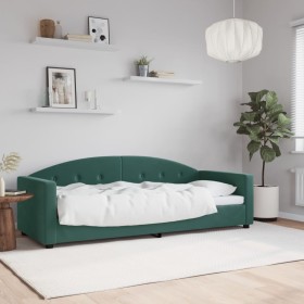 Sofá cama sin colchón terciopelo verde oscuro 80x200