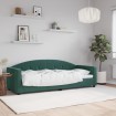 Sofá cama sin colchón terciopelo verde oscuro 80x200 cm