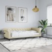 Sofá cama sin colchón cuero sintético crema 90x200 cm