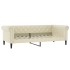 Sofá cama sin colchón cuero sintético crema 90x200
