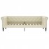Sofá cama sin colchón cuero sintético crema 90x200