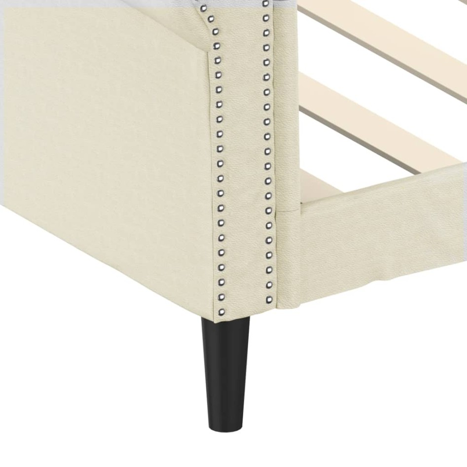 Sofá cama sin colchón cuero sintético crema 90x200