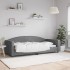 Sofá cama sin colchón tela gris oscuro 90x200