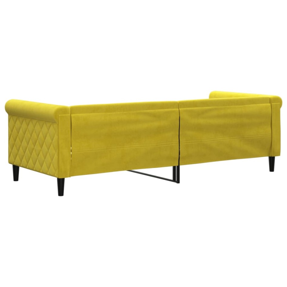 Sofá cama sin colchón terciopelo amarillo 80x200
