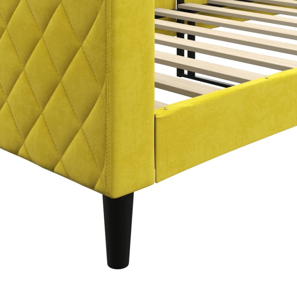 Sofá cama sin colchón terciopelo amarillo 80x200